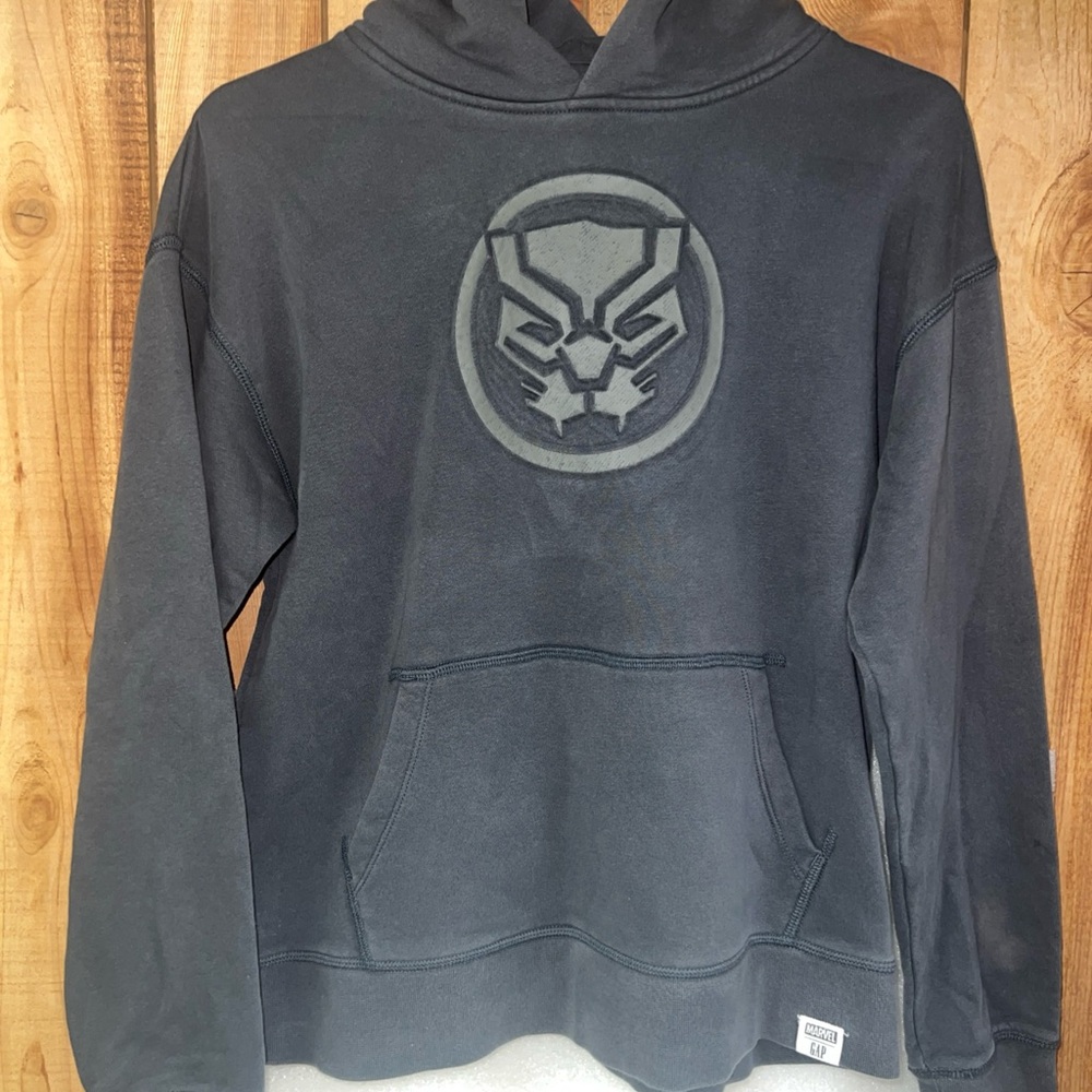 GAP KIDS Charcoal Hoodie with Black Phabter (14-16) XXL Emblem